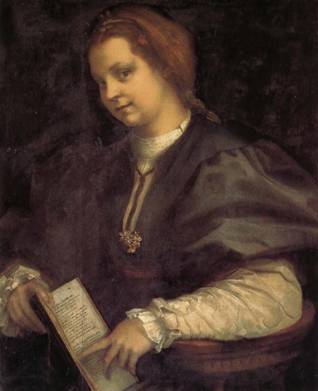 Andrea del Sarto Portrait of girl holding the book